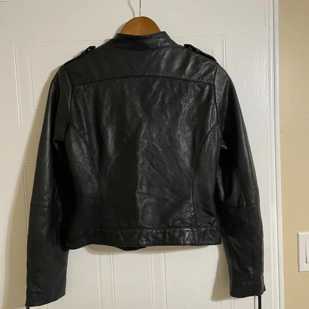 Bod & Christensen Black Leather Biker Jacket - Picture 5 of 12